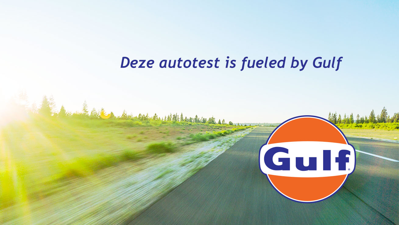 Deze autotest is fueled by Gulf
