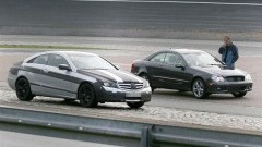 Mercedes-Benz CLK als E-Klasse Coupe onderweg