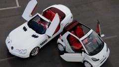 Als de brandweer - Brabus SLR McLaren Roadster en smart Brabus Ultimate 112