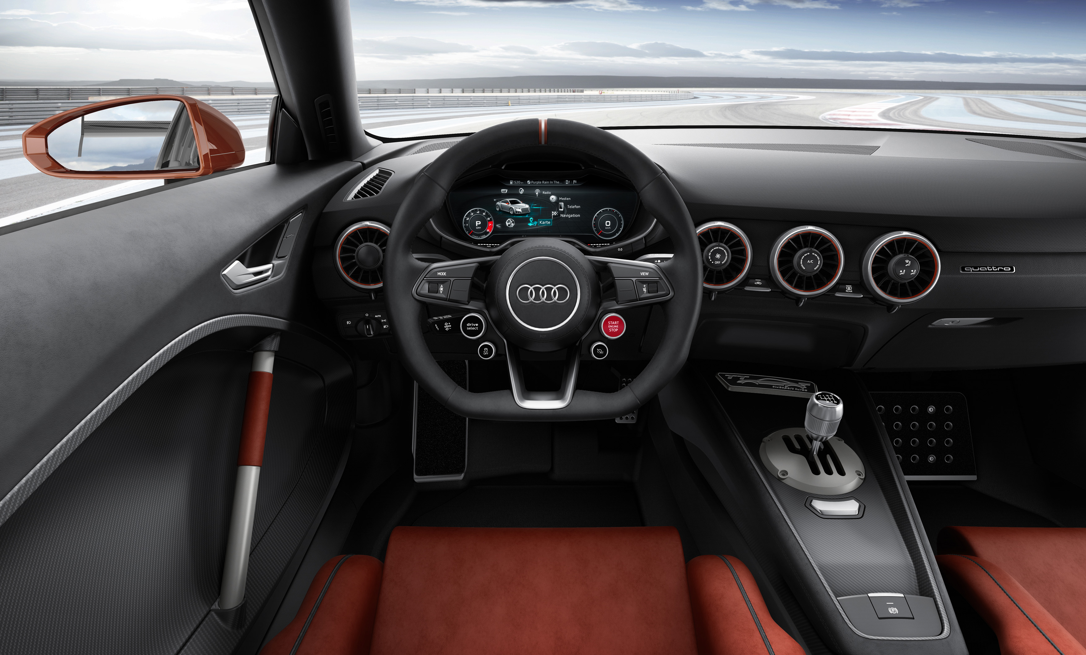 Elektrische turbo, 48V en koolstofvezel voor Audi TT clubsport turbo technology concept car met 2.5 TFSI 600 pk op Wrthersee feestje in Oostenrijk.