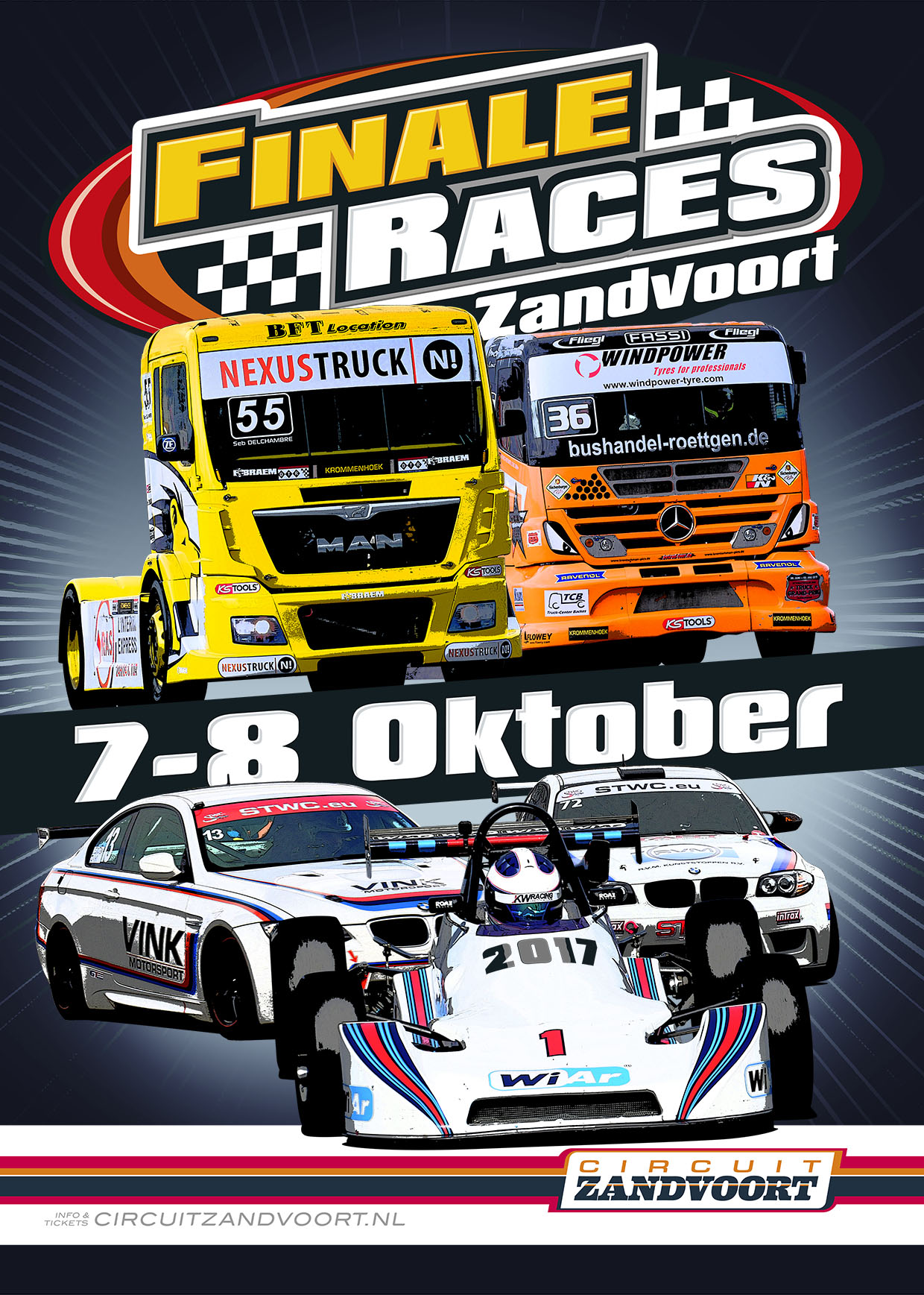 Het weekend van 7 en 8 oktober is het circuit Zandvoort gratis toegankelijk voor de finaleraces met spectaculaire raceklasses.