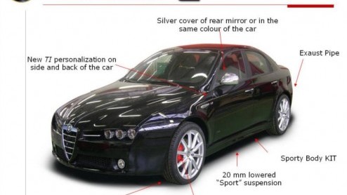 Dit is de Alfa 159 in TI uitvoering. Dat betekent een hoop sportieve looks, maar geen extra prestaties, jammer genoeg.