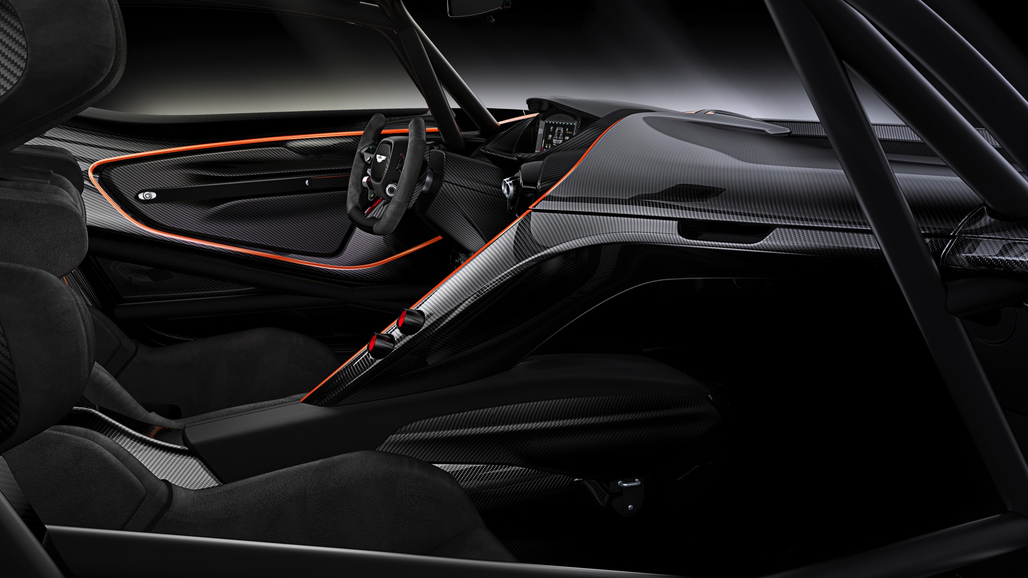 Een carrosserie volledig van carbon, een 7,0 liter V12 met ruim 800 pk en een achterspoiler waarmee een F16 nog aan de grond zou kleven: De nieuwe Aston Martin Vulcan is klaar voor trackdays.