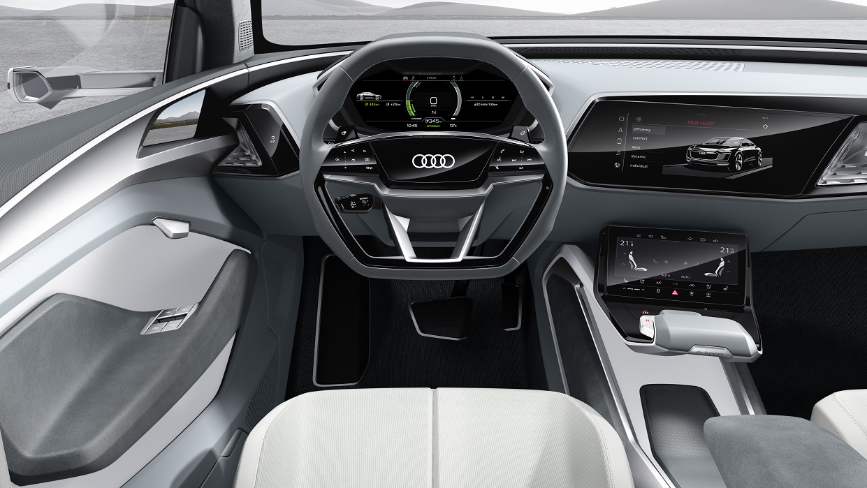 Net als Volkswagen komt ook Audi met een volledig elektrische, vierdeurs coup-SUV. Het merk presenteert de E-Tron Sportback. Zien we hier wellicht een voorbode voor de aanstaande Q4?