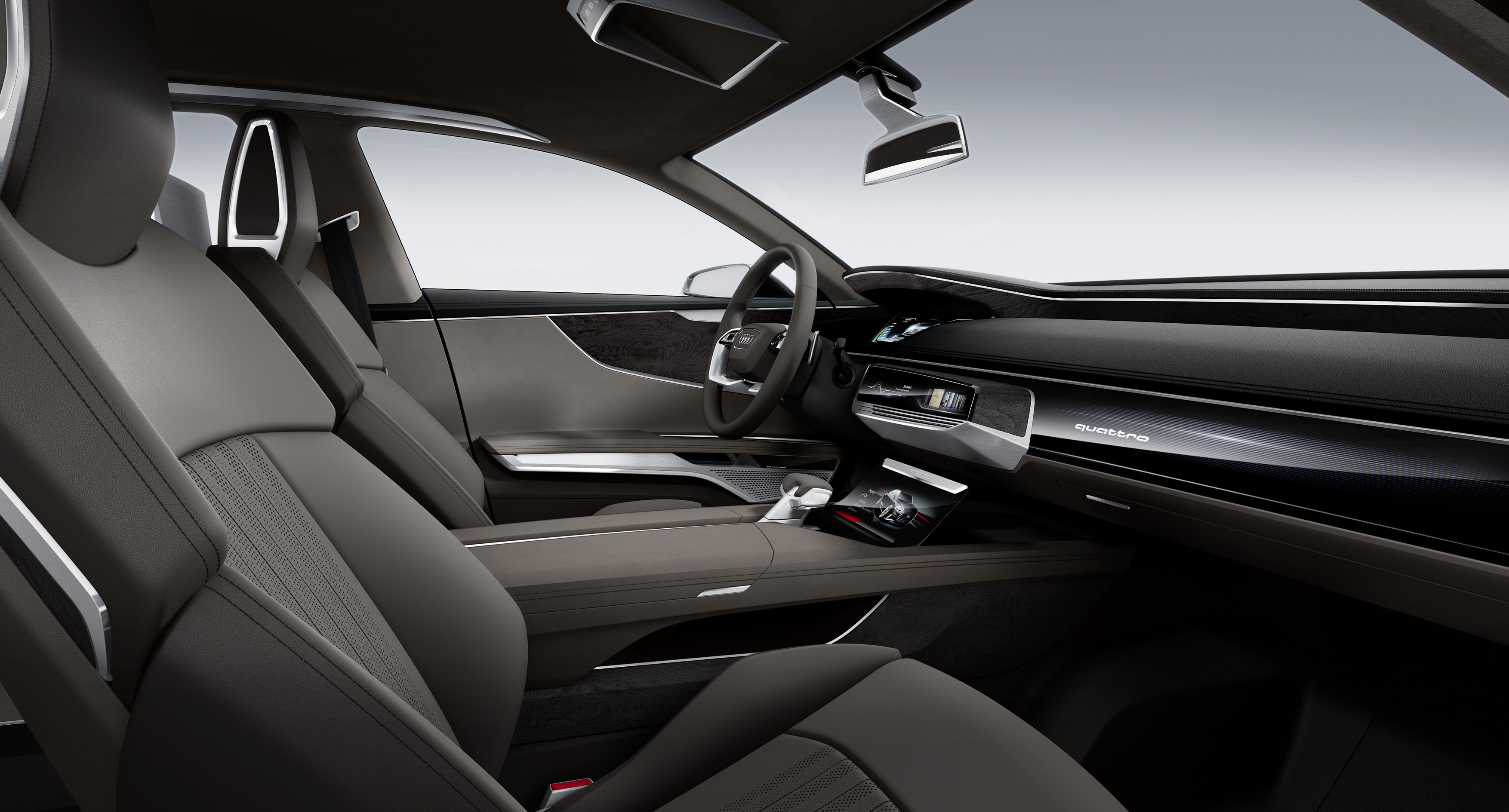 De Audi prologue Avant show car is een plug-in hybride Audi met e-tron quattro, voorzien van de 3.0 TDI en elektromotor. Zijn debuut beleeft hij op de Autosalon van Genve 2015.