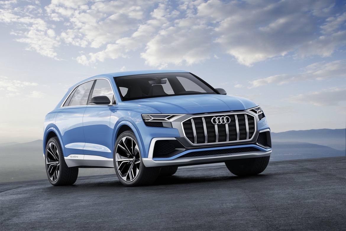 Audi toont op de North American International Auto Show de Q8 Concept, een voorbode voor een SUV boven de Q7. De auto heeft een plug-in hybride aandrijflijn en beschikt over virtual reality.