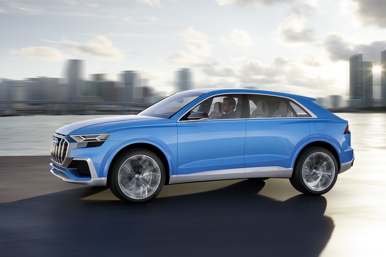 Audi toont op de North American International Auto Show de Q8 Concept, een voorbode voor een SUV boven de Q7. De auto heeft een plug-in hybride aandrijflijn en beschikt over virtual reality.