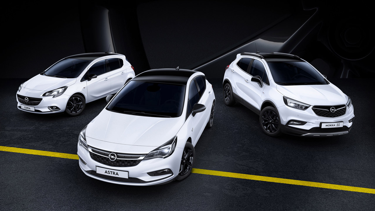 Opel levert de Corsa, Astra en Mokka X in een gelimiteerde Black Edition.