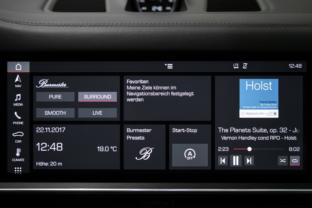 Porsche liet specialist Burmester speciaal voor de nieuwe Panamera en Cayenne een 3D sound systeem ontwikkelen.