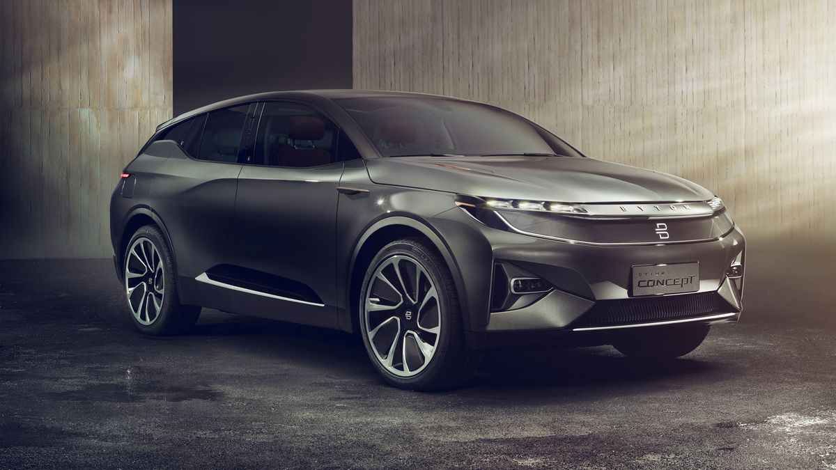 Het Chinese Byron onthult zijn concept van een elektrische SUV op de CES in Las Vegas.