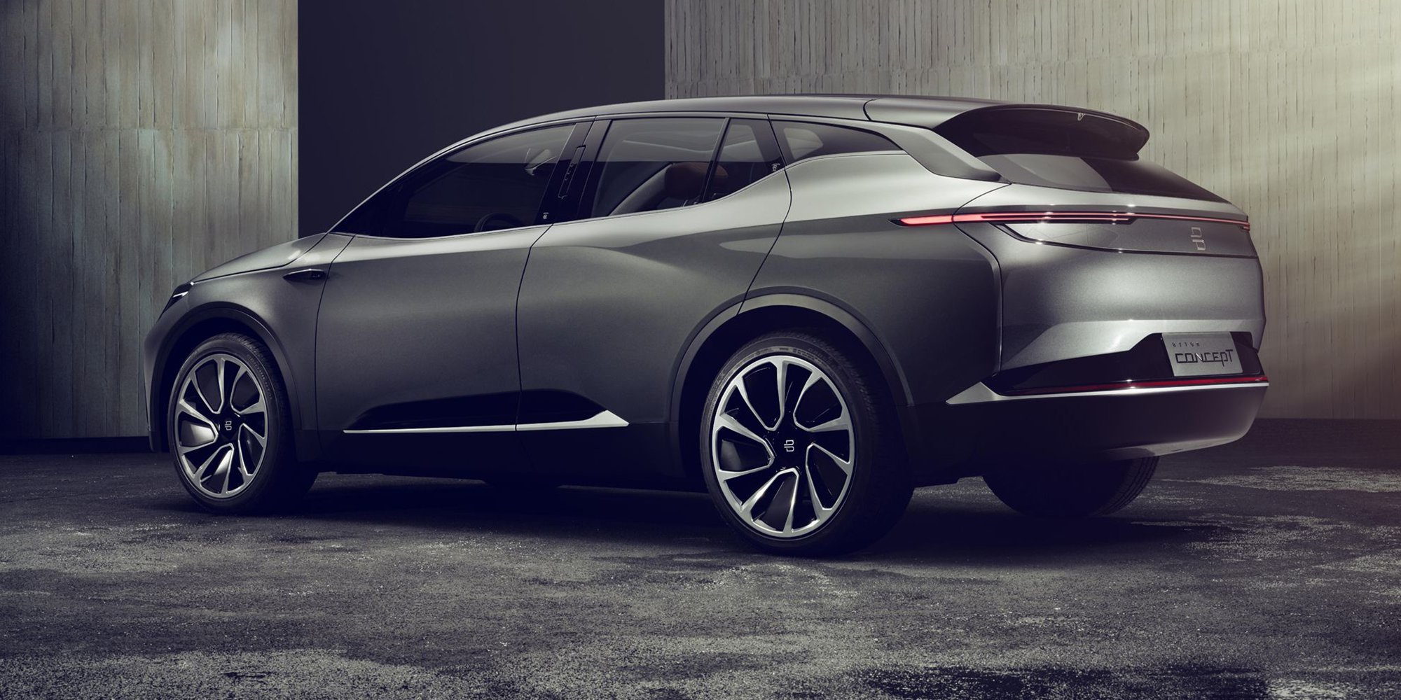 Het Chinese Byron onthult zijn concept van een elektrische SUV op de CES in Las Vegas.