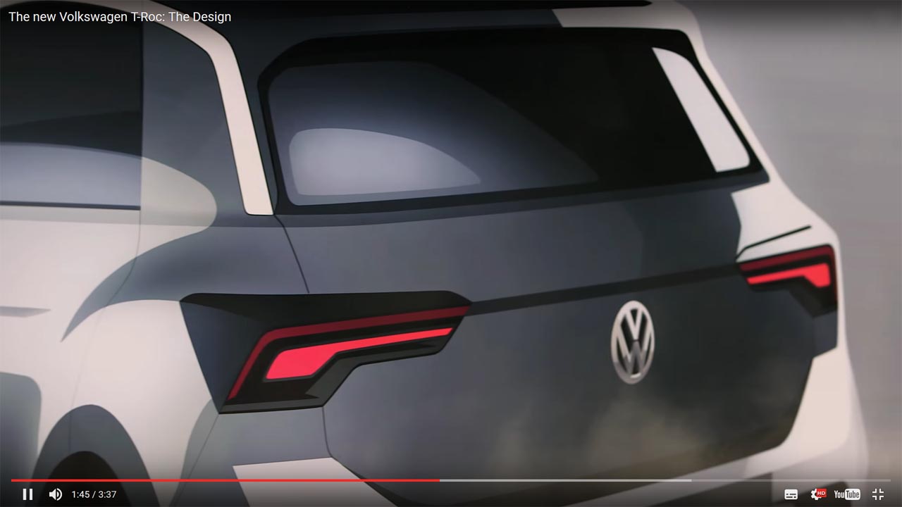 Volkswagen onthult op 23 augustus de nieuwe T-Roc suv en laat nu via een video al wat elementen zien.