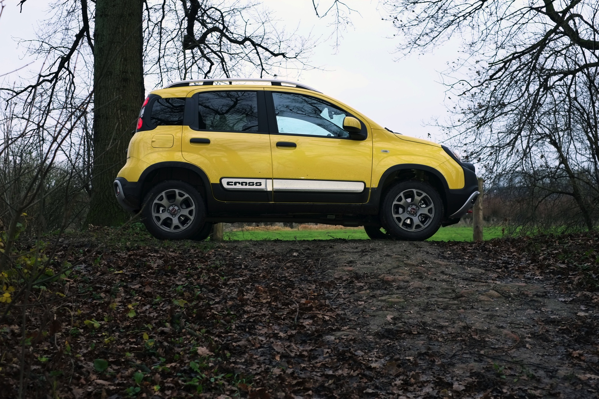 Autotest terreinrijden met een Fiat Panda Cross en een Range Rover LWB, twee uitersten in terreinvaardigheid.