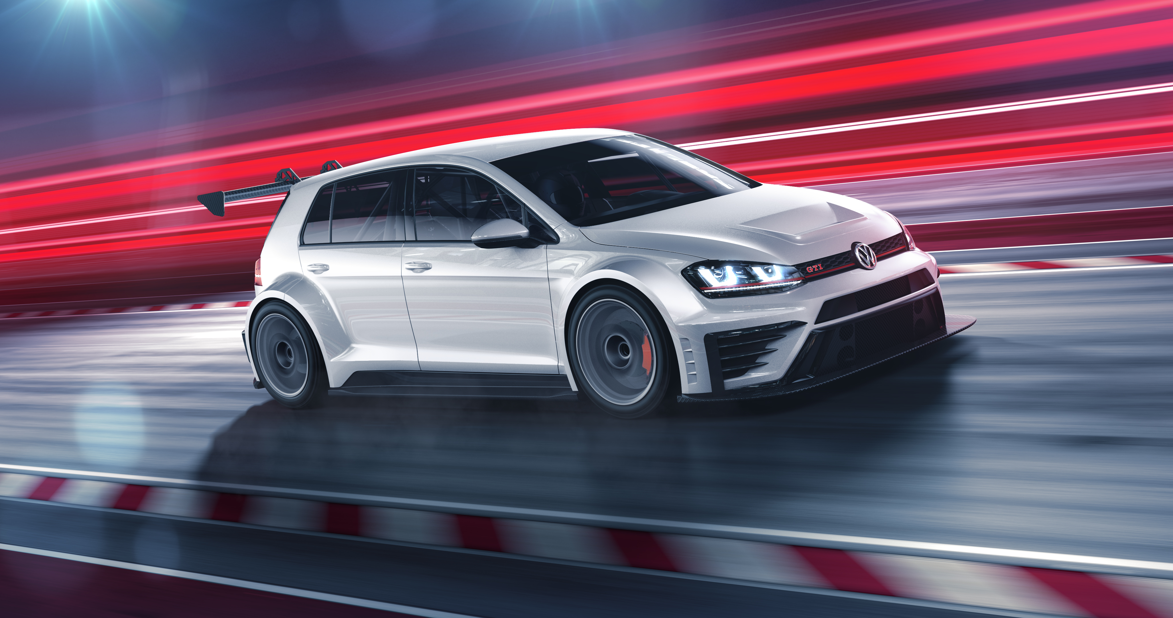 De GTI voor het circuit is de Volkswagen Golf GTI TCR met 330 pk. Hij gaat in 2016 aan de bak in verschillende toerwagenkampioenschappen.