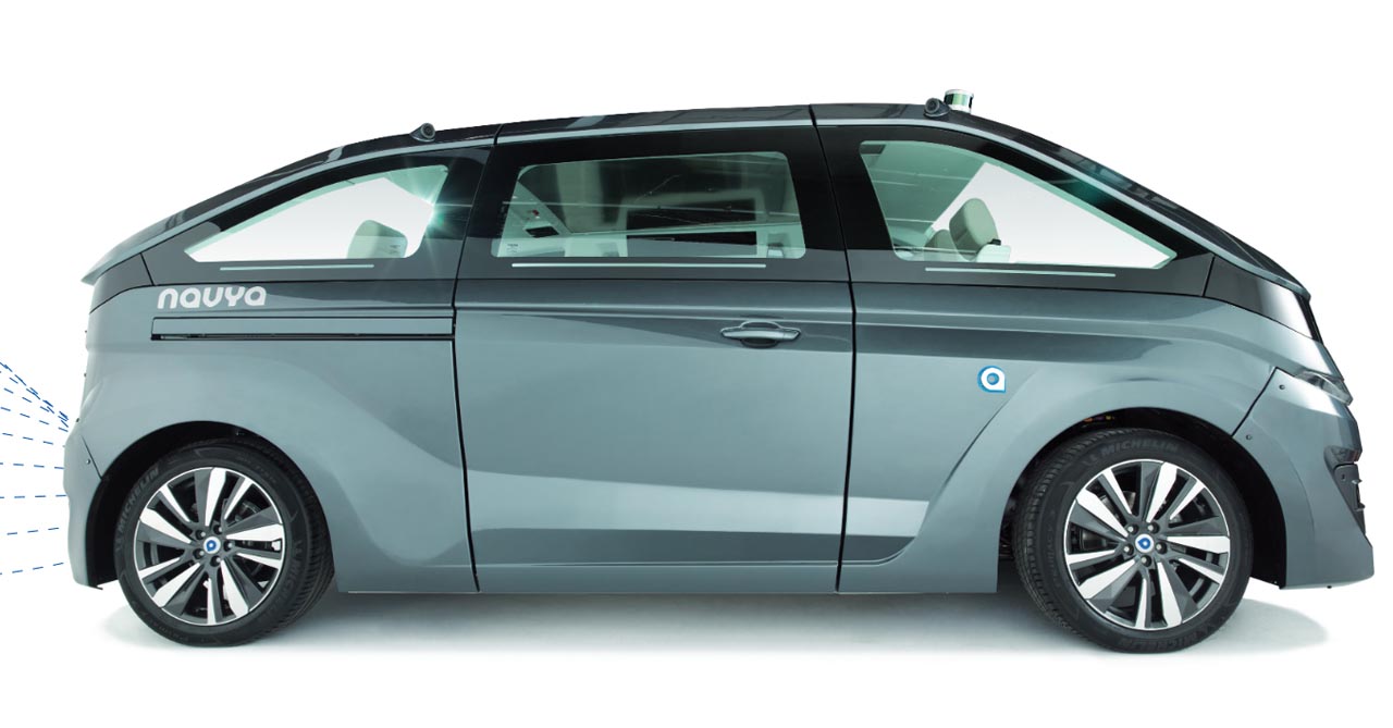 Het frans/Amerikaanse Navya lanceert de Autonom Cab, een volledig autonoom rijdende taxi.