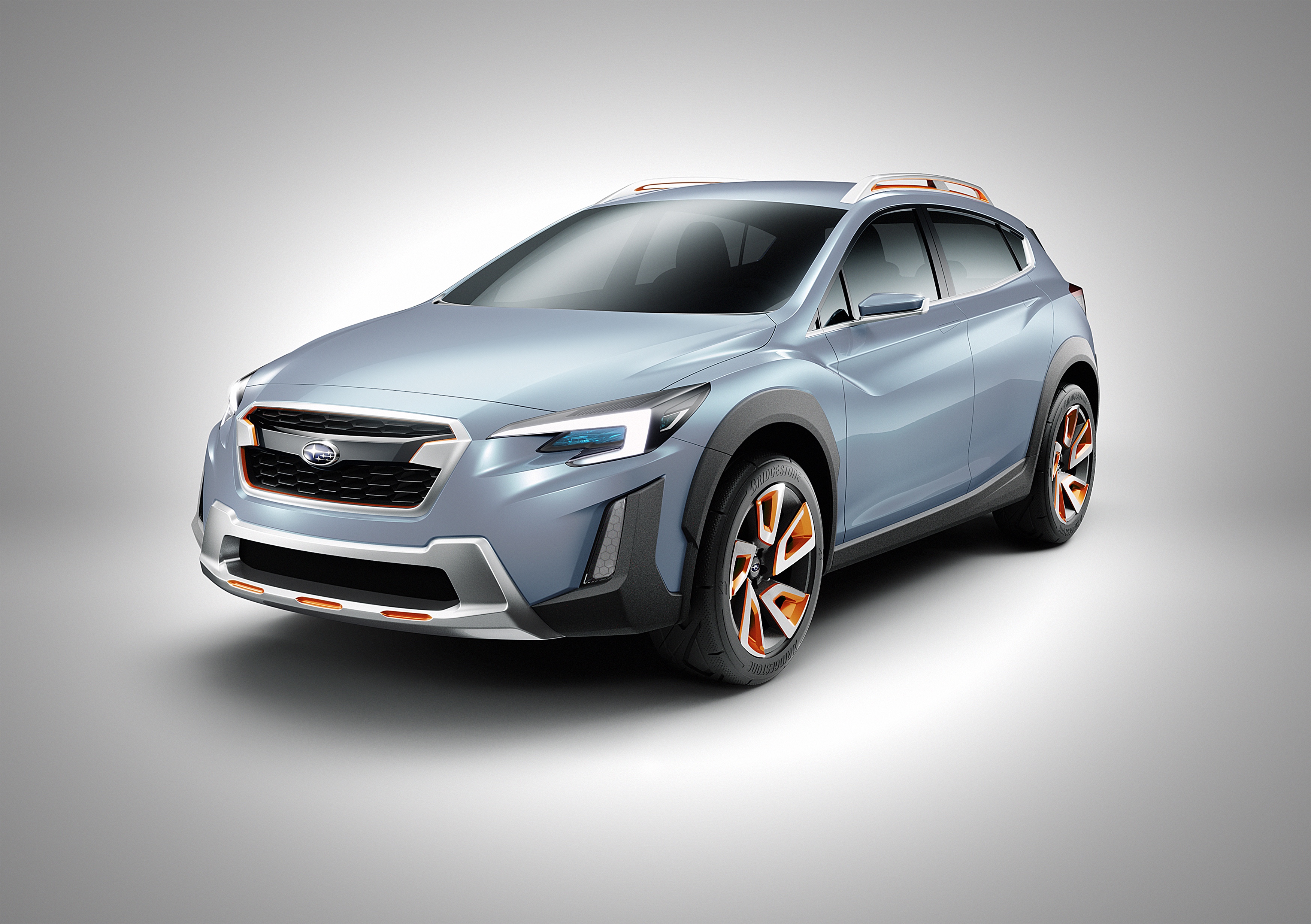De nieuwe Subaru XV gaat er ongeveer zo uit zien. De Japanners presenteren het studiemodel op de Autosalon van Geneve 2016.