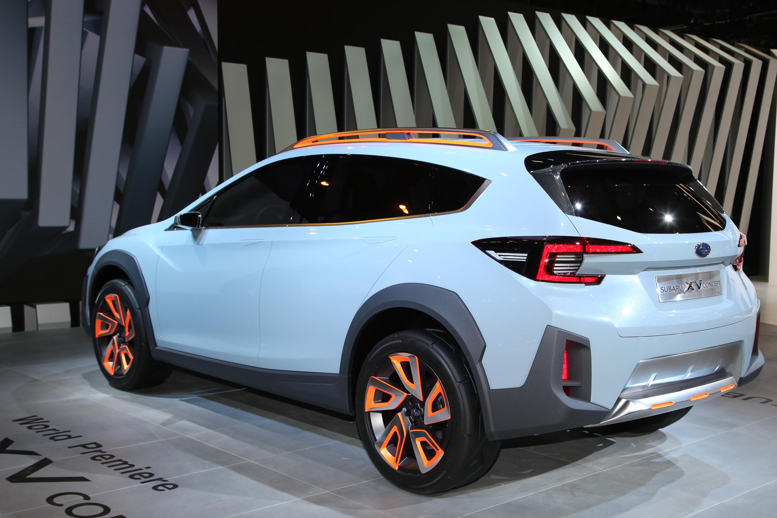 De nieuwe Subaru XV gaat er ongeveer zo uit zien. De Japanners presenteren het studiemodel op de Autosalon van Geneve 2016.
