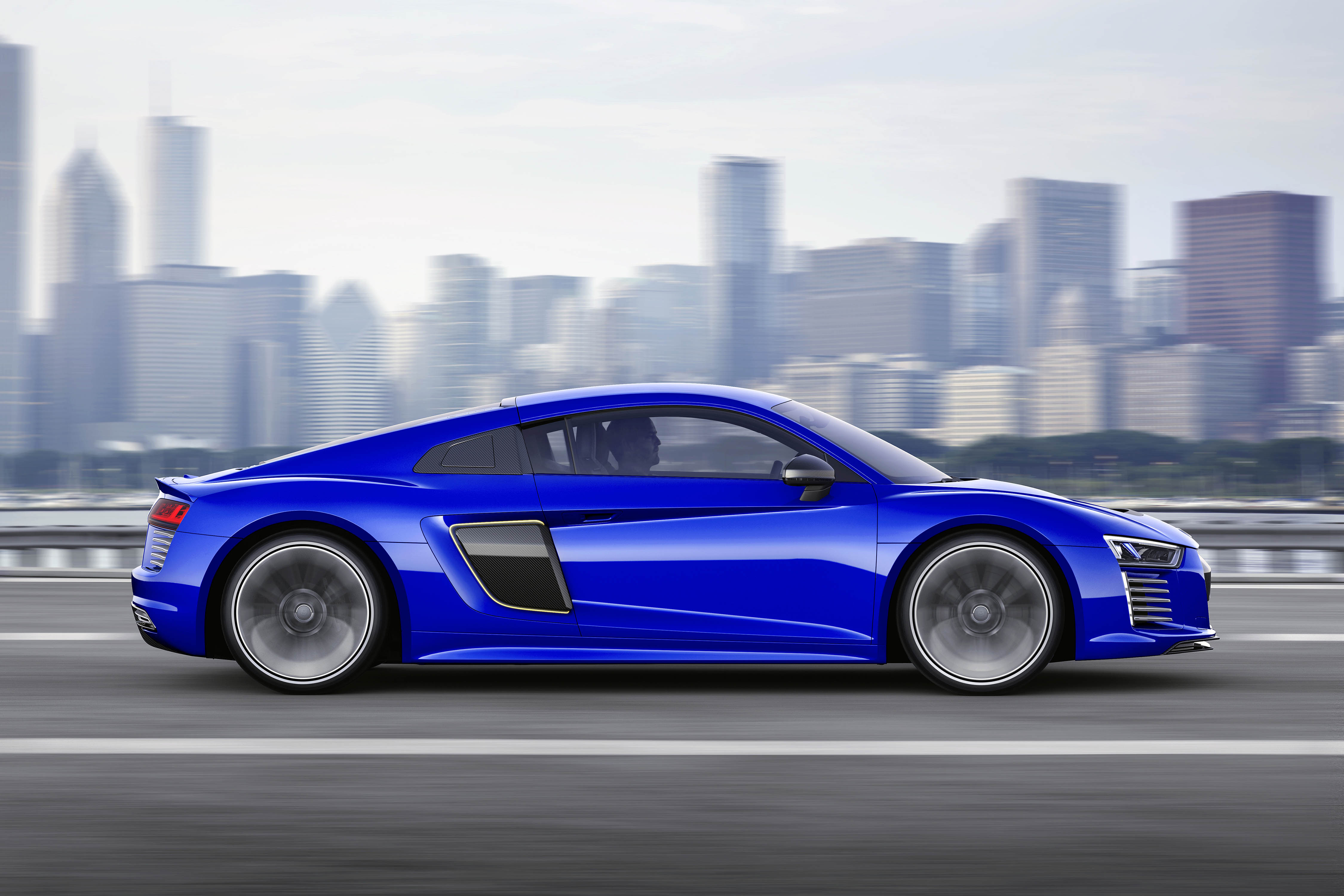 Audi R8 e-tron piloted driving concept maakt de blits op CES Asia in Shanghai.