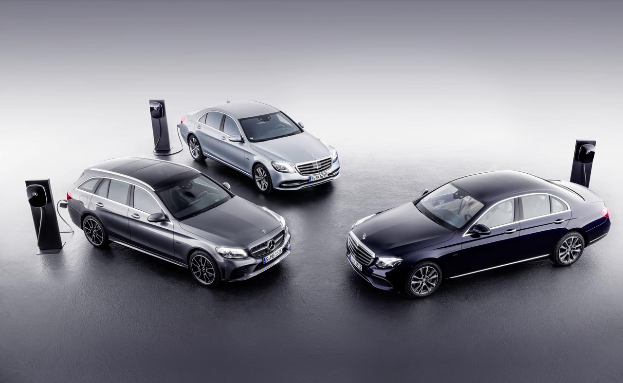 Mercedes gaat op drie model plug-in hybrides leveren: C, E en S.