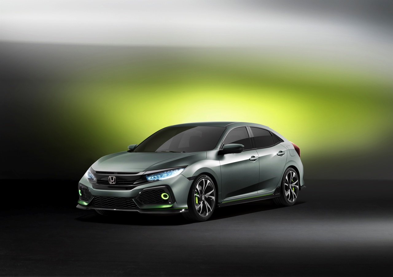 Honda onhult de Civic van 2017 als studiemodel en voorziet deze van nieuwe 1.0 liter, 1.5 liter en 1.6 liter turbomotoren.