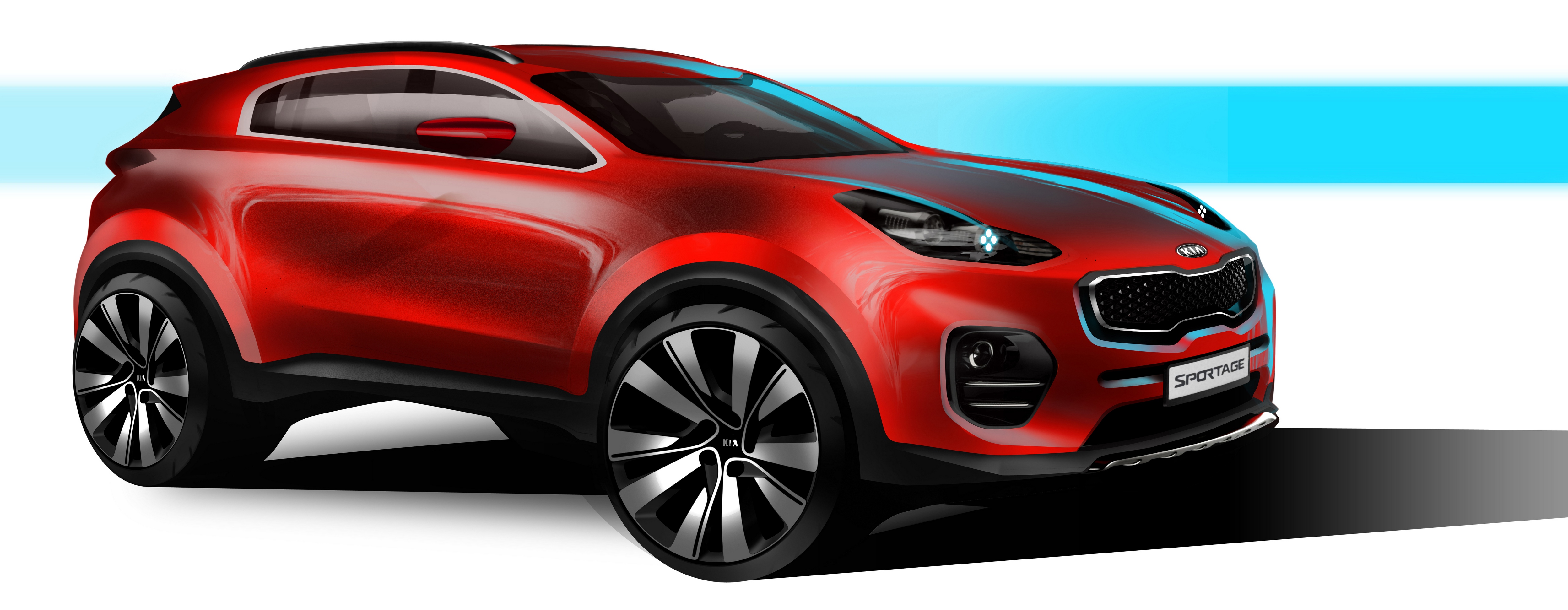 Schets Kia Sportage voorbode van onthulling op IAA Frankfurt 2015.