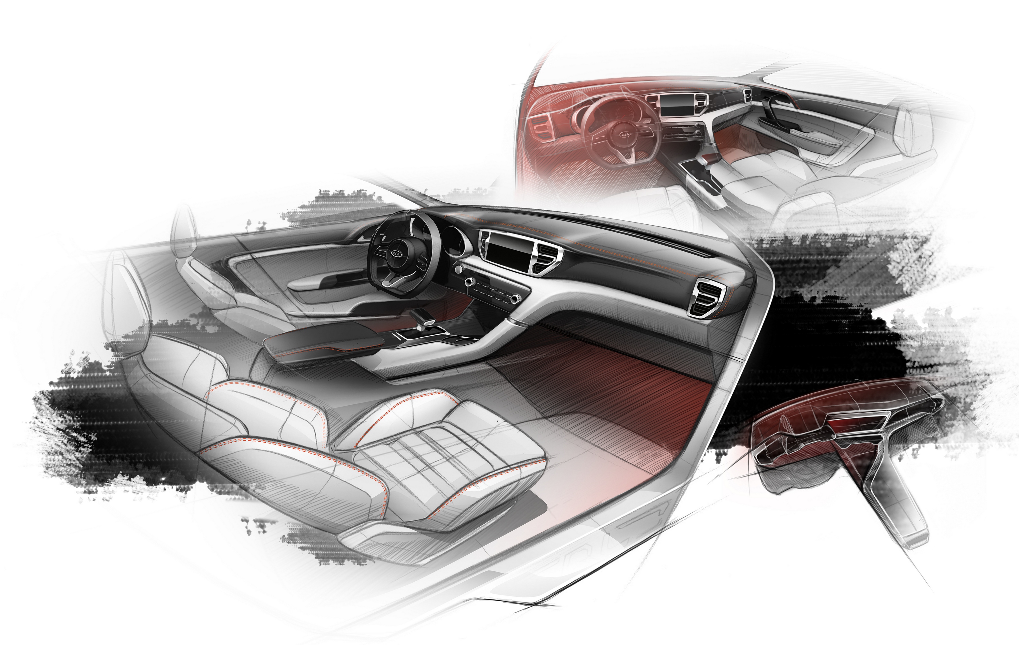 Schets Kia Sportage voorbode van onthulling op IAA Frankfurt 2015.