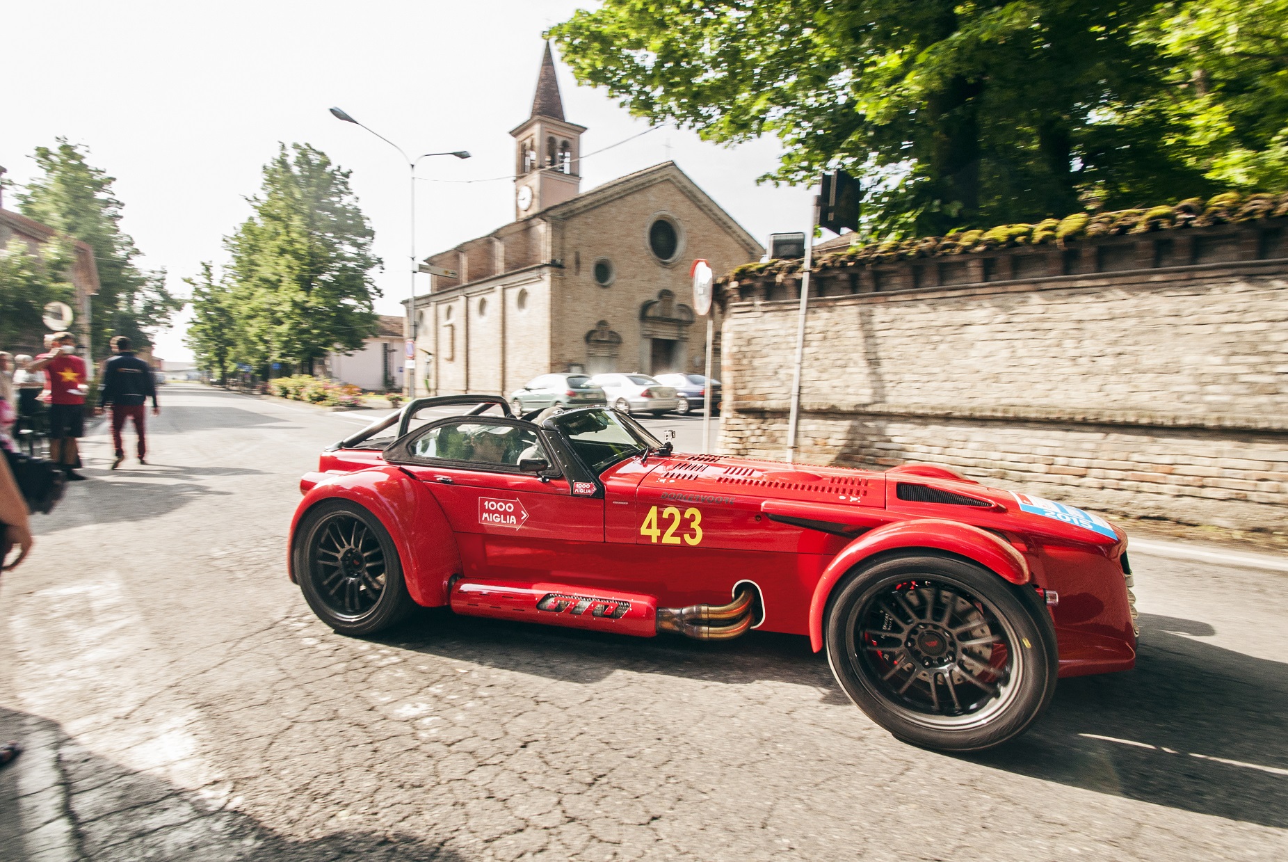 Donkervoort D8 GTO Mille Miglia is de comfortabel getinte tourversie in het kader van de deelname aan de Mille Miglia.
