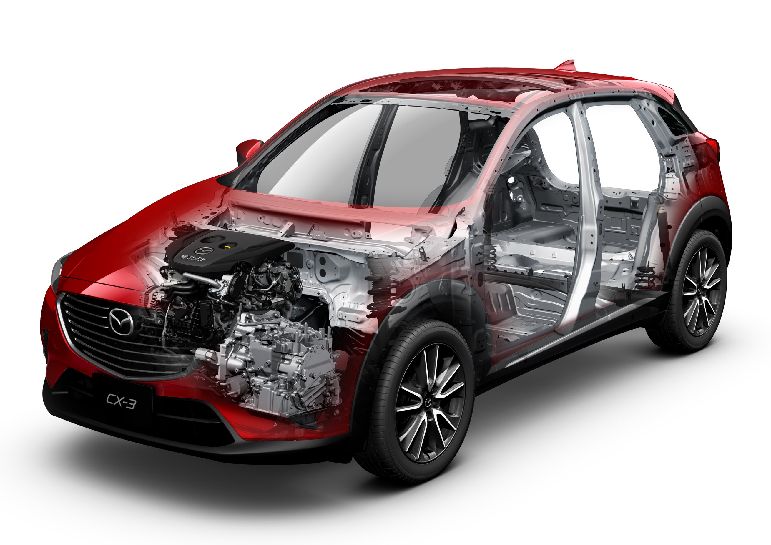Autotest Mazda CX-3 2.0 SkyActivG 150 AWD tijdens de sneak preview persintroductie. Ook is er gereden met de CX-3 SkyActiv-D 105 diesel met 20% bijtelling.