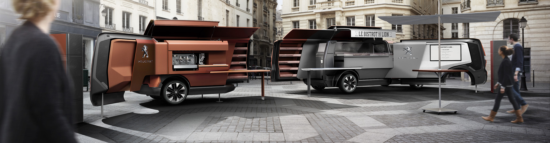 Le Bistrot de Lion is de Foodtruck van Peugeot die op de Milan Design Week acte de presence geeft.
