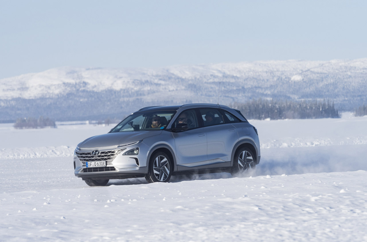 Hyundai testte de nieuwe Kona Electric en Nexo onder extreme winterse omstandigheden.
