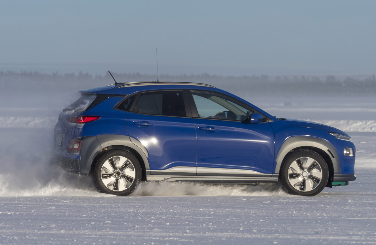 Hyundai testte de nieuwe Kona Electric en Nexo onder extreme winterse omstandigheden.
