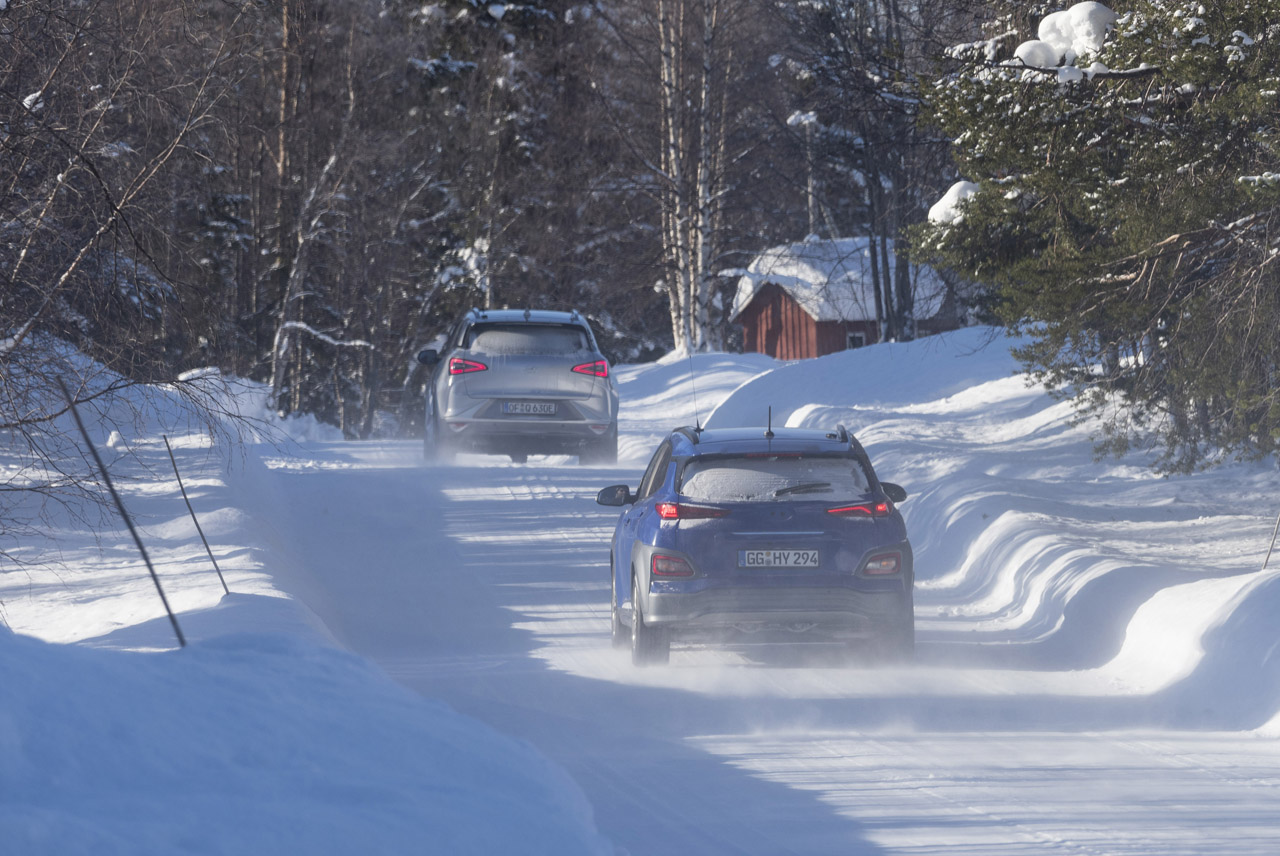 Hyundai testte de nieuwe Kona Electric en Nexo onder extreme winterse omstandigheden.