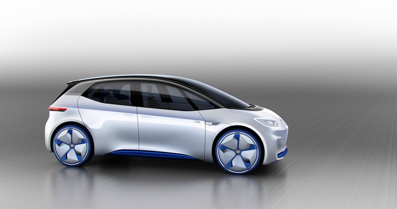 Volkswagen introduceert I.D. Concept op Autosalon Parijs 2016, een volledig elektrische Volkswagen met 600 kilometer actieradius en zelfrijdende functie vanaf 2025;
