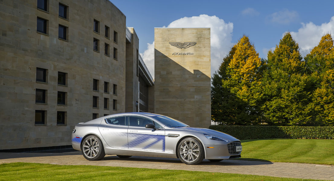 Aston Martin presenteert de RapidE, een elektrisch aangedreven Rapide S als studiemodel. Wanneer de business case goed is gaat deze binnen twee jaar in productie.