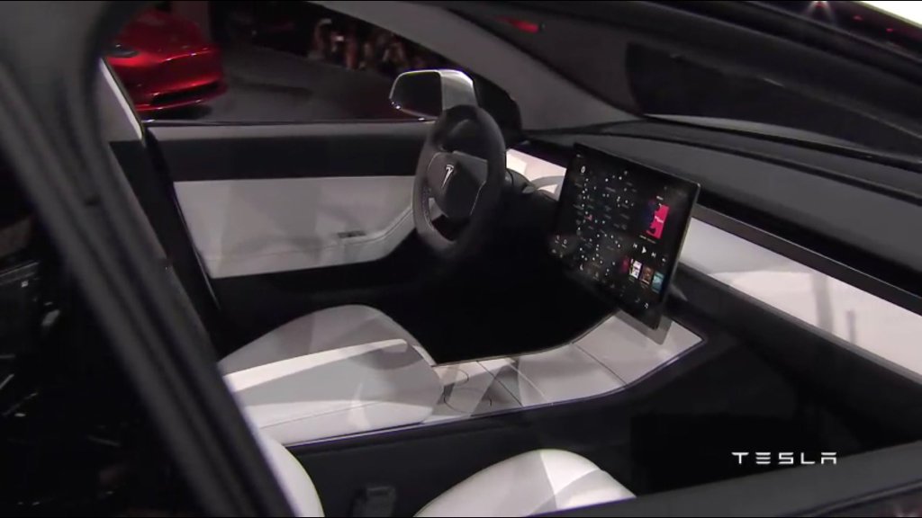 Eerste foto's en details Tesla Model 3, de volledig elektrische Tesla met een betaalbare prijs van 35.000 dollar.