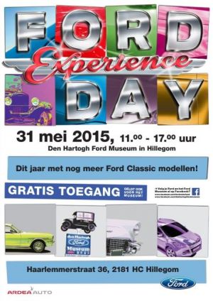 Voor liefhebbers van Ford-modellen is er op 31 mei de Ford Experience Day met aandacht voor Ford klassiekers en youngtimers.