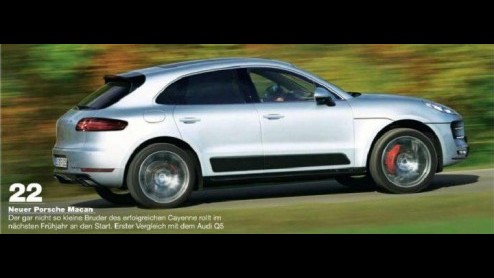 Het is Porsche niet gelukt om de Macan tot zijn introductie geheim te houden. Scans van een Auto Motor und Sport-special zijn op het internet beland. Een verrassing is de Macan natuurlijk niet.