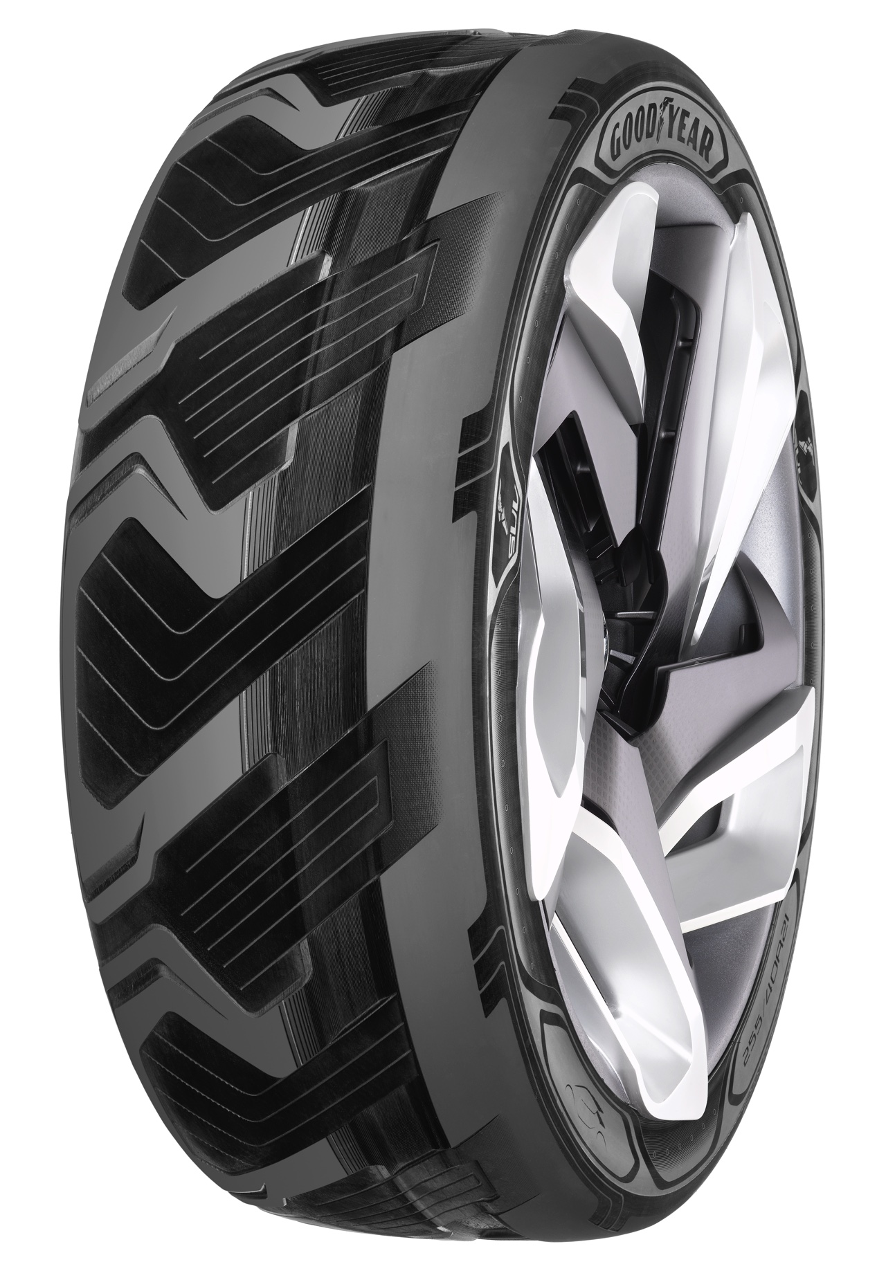 Goodyear BHO3 prototype band kan al rijdend elektriciteit opwekken voor de accu van (elektrische) auto's.