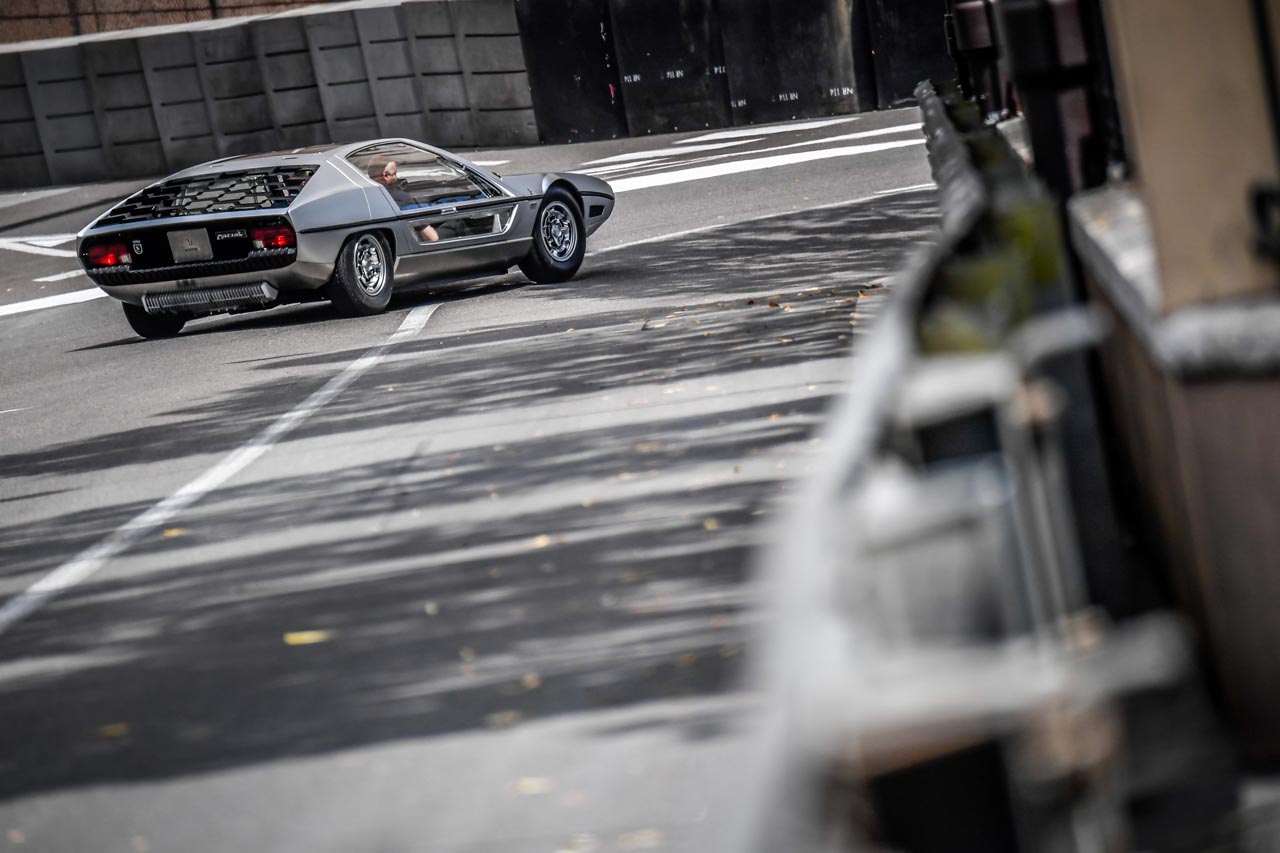 Prins Albert maakte afgelopen weekend een ererondjes met de bijzondere Lamborghini Marzal uit 1967 op het stratencircuit van Monaco.
