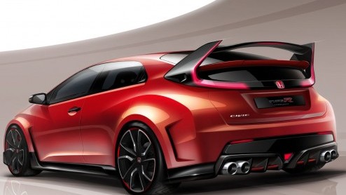 Honda heeft een schets rondgestuurd van de Civic Type R Concept, die zijn debuut beleeft op de komende Autosalon van Genve. Het is een voorbode van de productieversie die overigens pas in 2015 versch