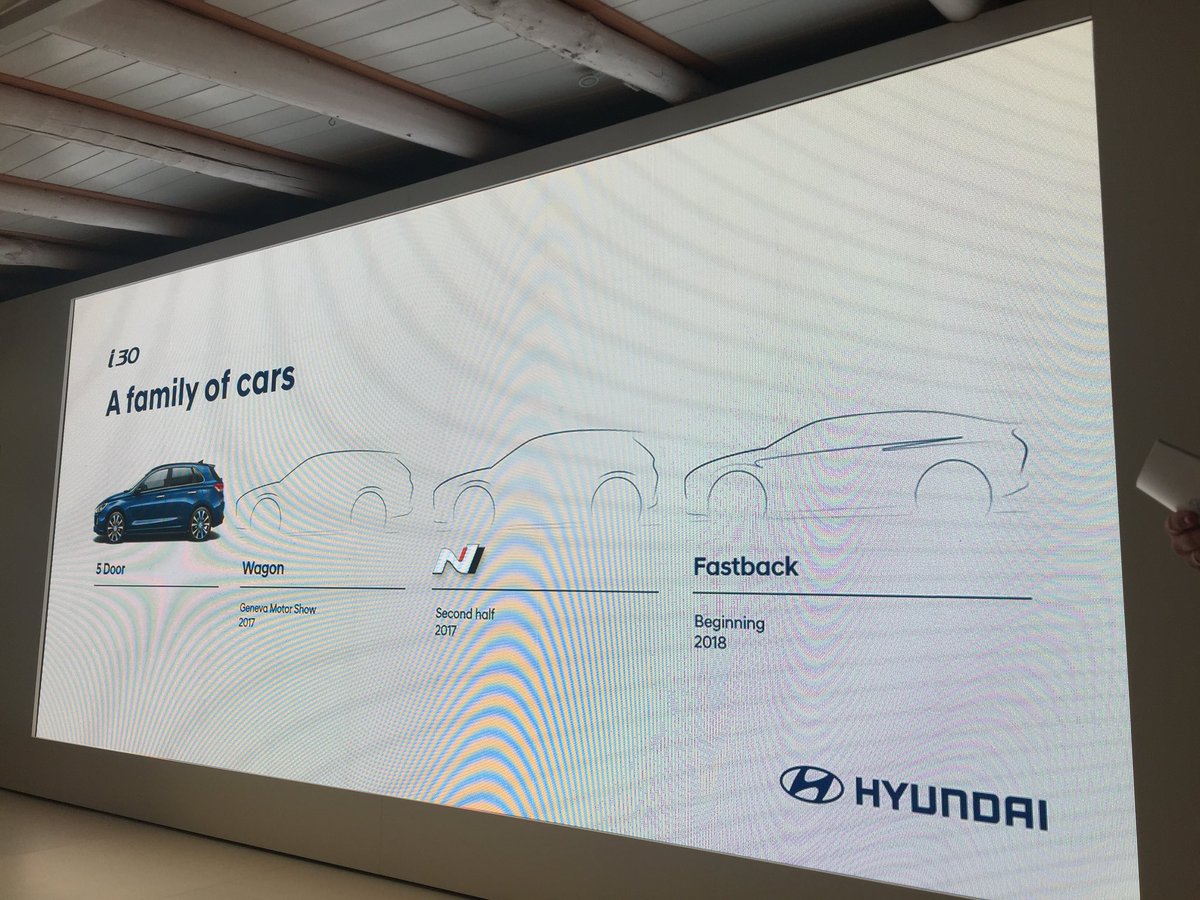 Door middel van een tweet maakt Hyundai de introductieplanning van de nieuwe i30 bekend. De stationcar zien we binnenkort in Genve, maar een fastback verschijnt ook nieuw in het aanbod.