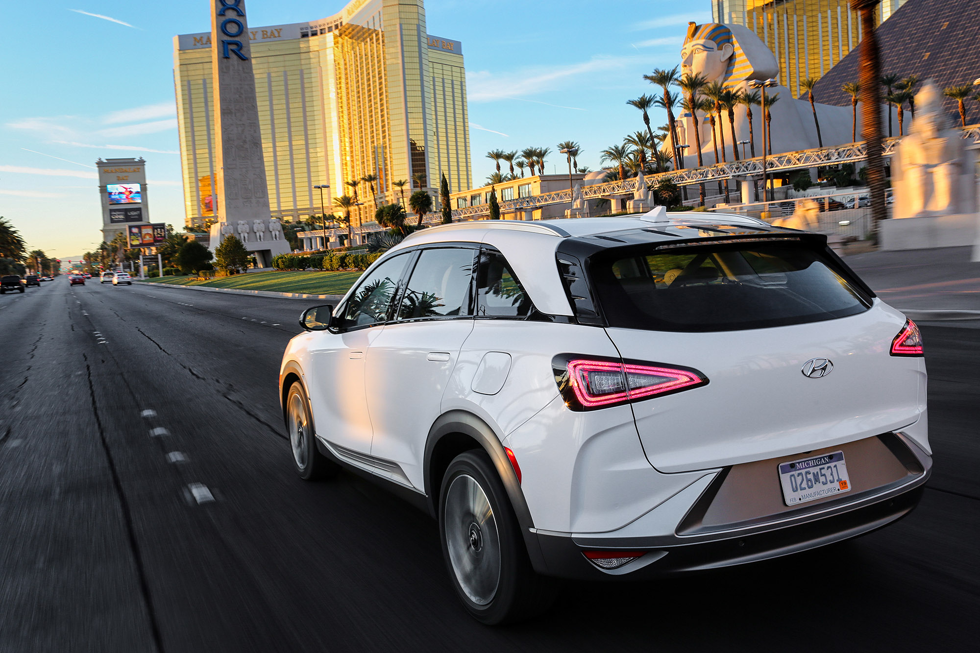 Hyundai onthulde de nieuwe Nexo op waterstof in las Vegas.