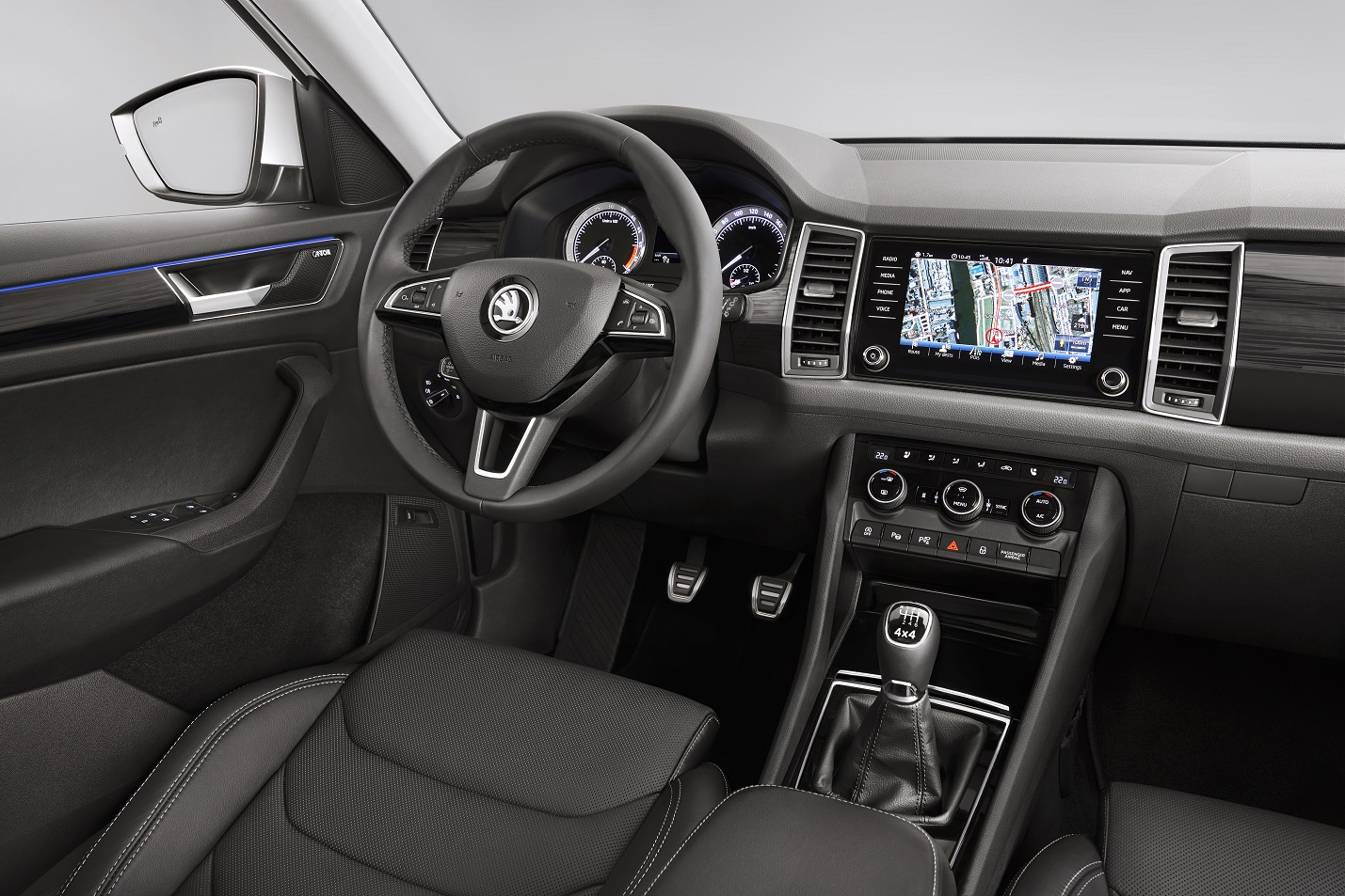 Alle details over het onthulde interieur van de Skoda Kodiaq.