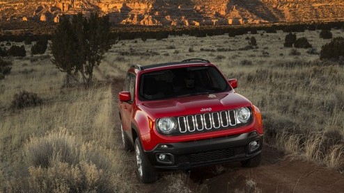 Jeep Renegade 2015 onthuld op de Autosalon van Genve. Compacte Jeep met twee- of vierwielaandrijving en diverse (turbo)benzine- en dieselmotoren.