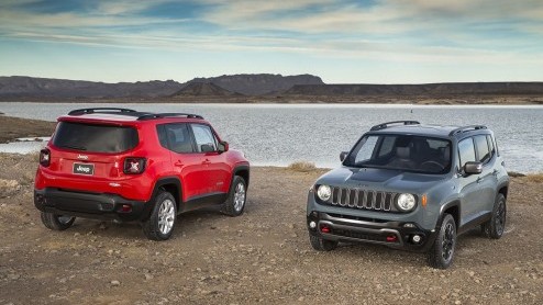 Jeep Renegade 2015 onthuld op de Autosalon van Genve. Compacte Jeep met twee- of vierwielaandrijving en diverse (turbo)benzine- en dieselmotoren.