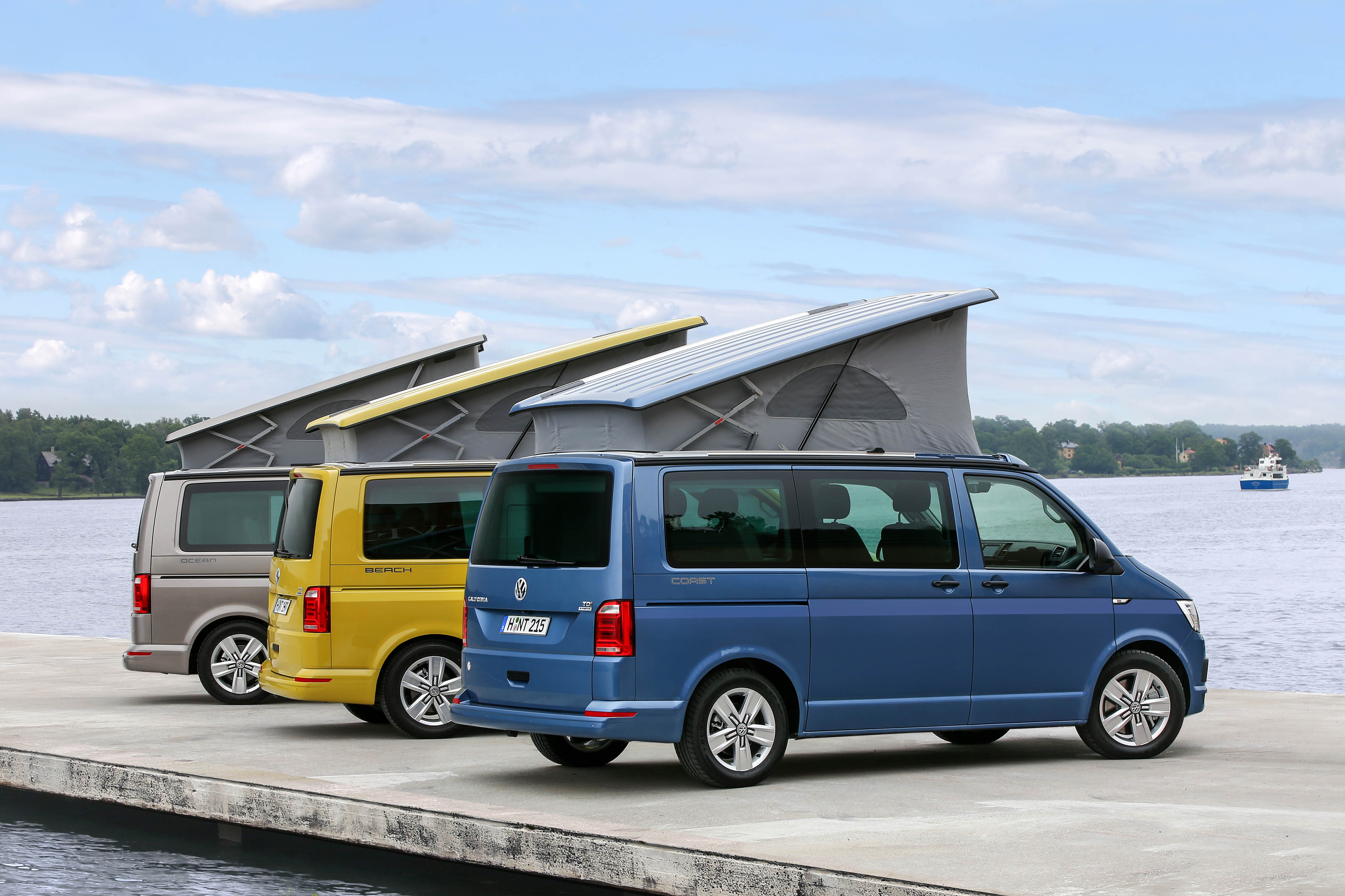 Kamperen met Volkswagen California in drie smaken: Beach, Ocean, Coast.