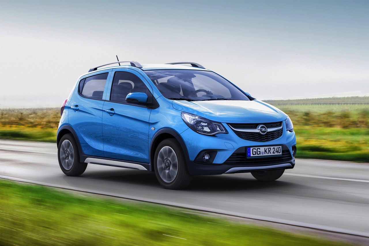 De Opel Karl komt ook als Rocks-uitvoering, iets hoger op de pootjes en met 'off-road'-aankleding.