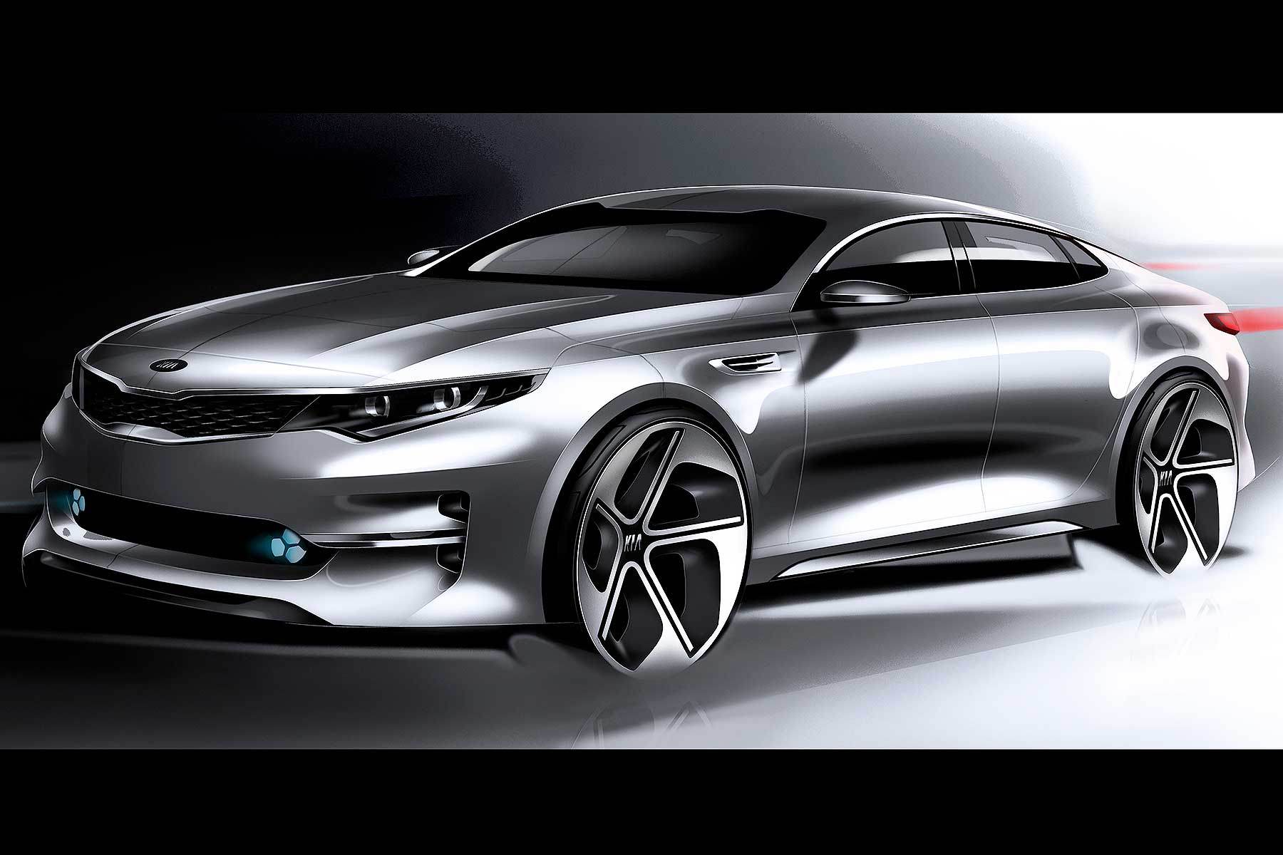 Nieuwe Kia Optima ziet als sedan het licht op de New York Auto Show van 2015.
