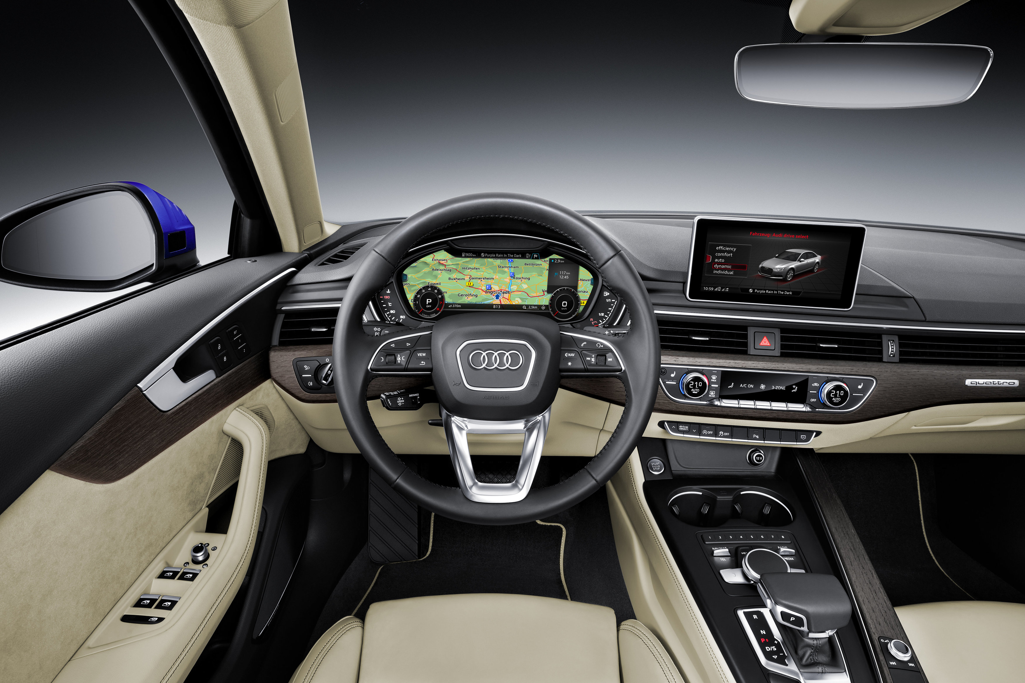 Audi A4 Spring Advantage in het licht gezet met LED-verlichting en een alarm als aanvulling op de uitrusting van de Pro Line modellen.
