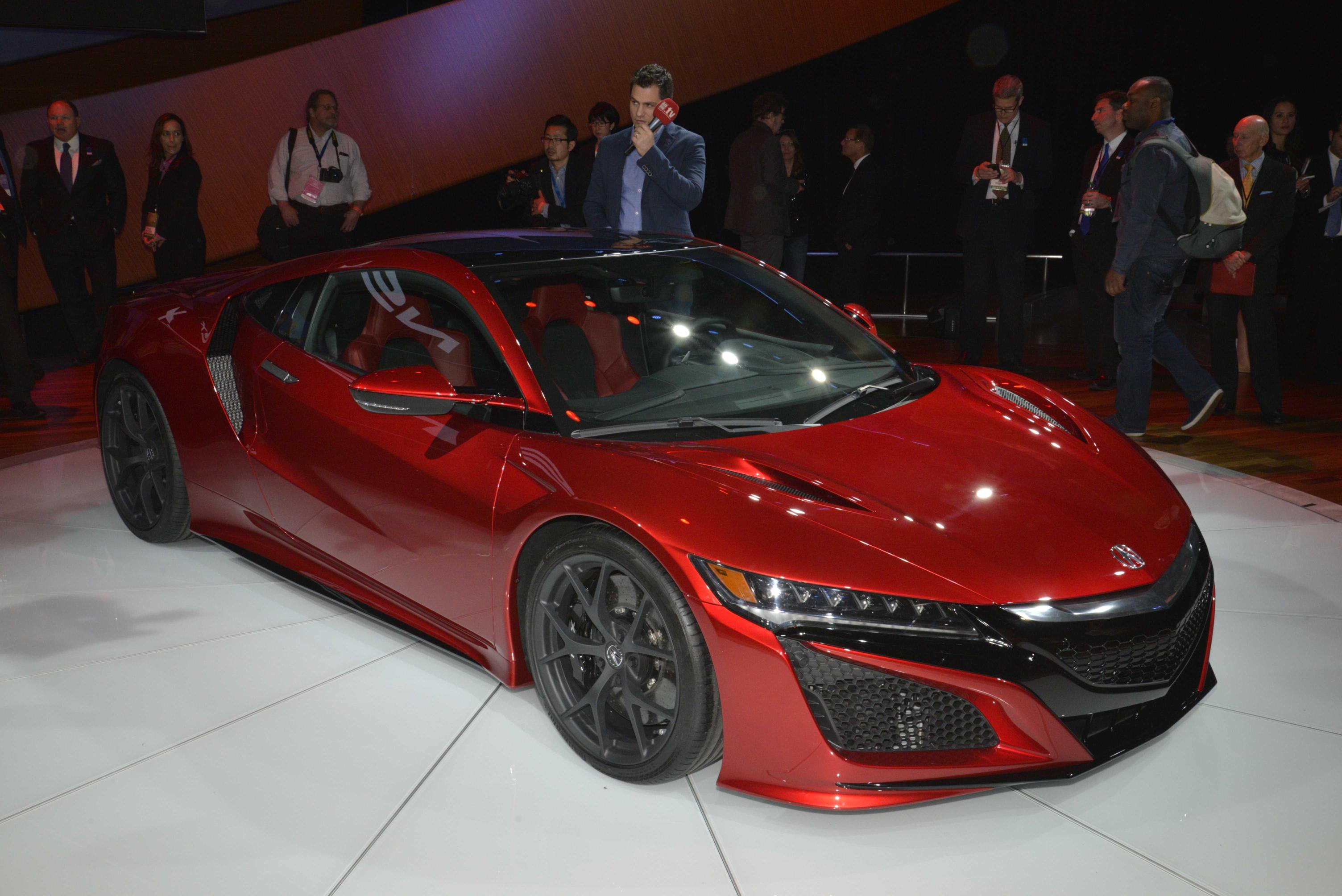 Onthulling Honda NSX als Acura NSX in Detroit tijdens NAIAS 2015.